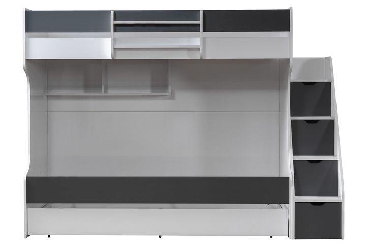 Scotia Stapelbed met Onderbed, 90x190 cm, Antraciet