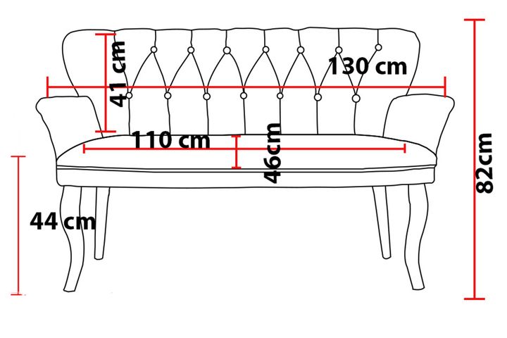 Armens 2-Sitzer Sofa mit Braunen Beinen, Petrol
