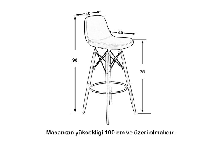 Barkruk Retro 215 In Massief Hout, 75 cm
