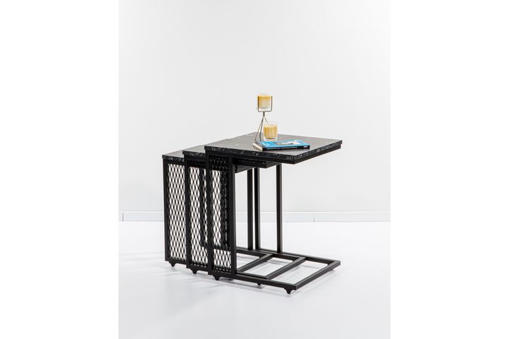 Valencia Bijzettafel Set, 3-Dlg, Marmer Patroon