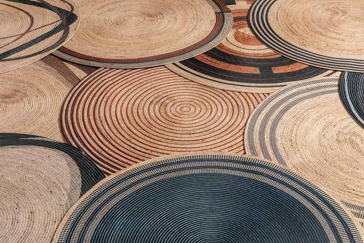Klotho Jute Tapijt, 150x150 cm, Veelkleurig