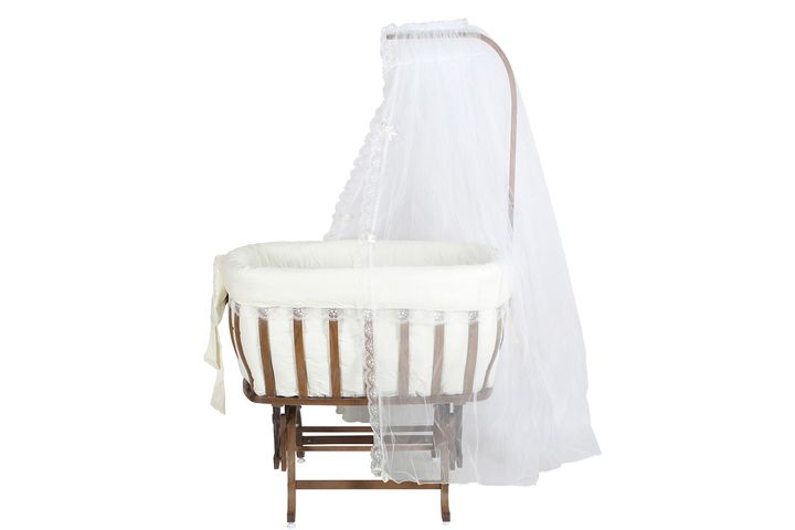 Wieg met Strik, Gevaarlijke Mand, Donker 60x90 cm, Walnoot