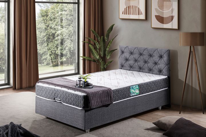 Peggy Plus Boxspringbedset, 100x200 cm, Grijs