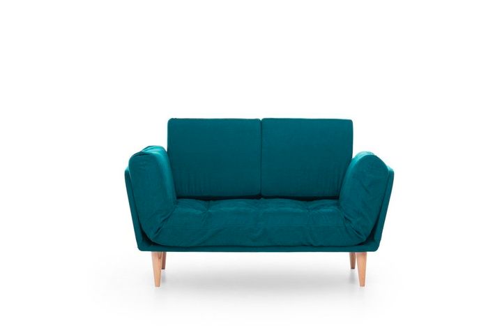 Futon Nina 2-Zitsbank, Groenblauw