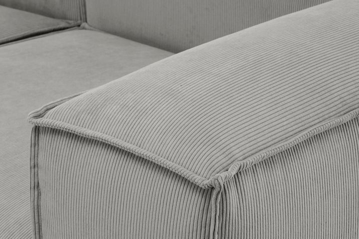 Frid Ruffelfluwelen 2-Zitsbank, Grijs