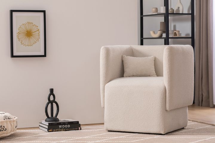 Zachte Teddy Fauteuil, Creme