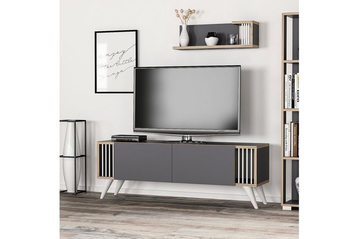 Negro TV Unit, 120 cm, Grey