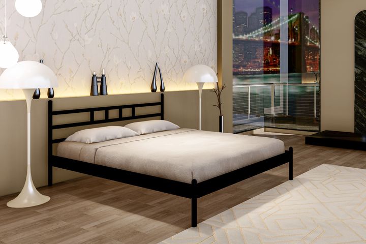 Diego Bedframe, 140x190 cm, Zwart