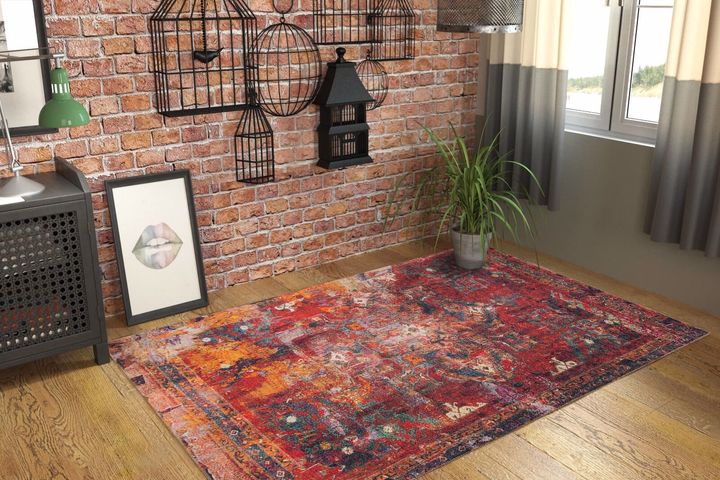 Domenec Patterned Rug, 140 x 190 cm, Multicolour