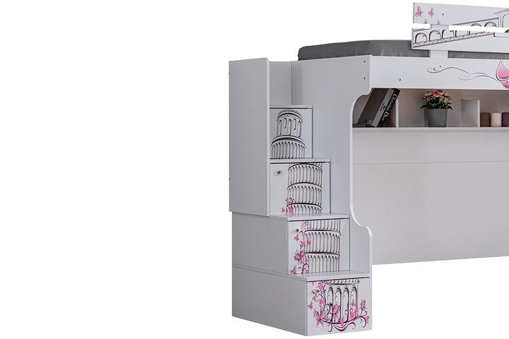 Pisa Stapelbed met Kledingkast & Bureau, 90x190 cm