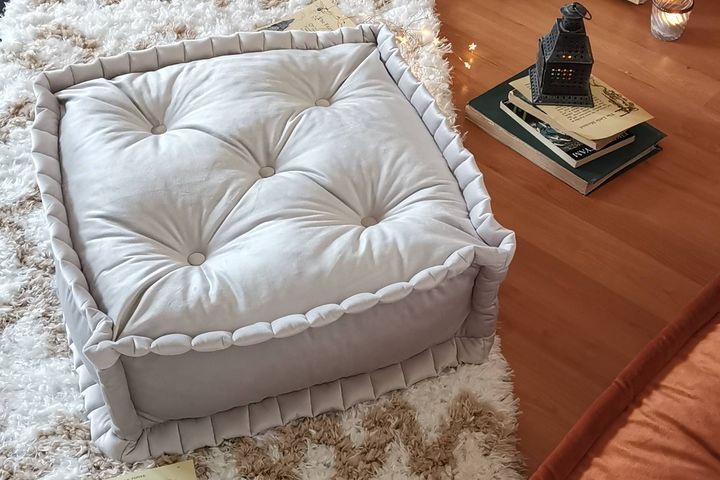 Biscuit Kussen, 55x55 cm, Wit