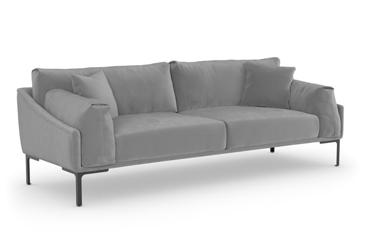 Leo Three Seater Sofa, Steel Grey