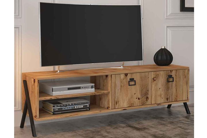 Yanke Tv Meubel met Planken, 150 cm, Walnoot