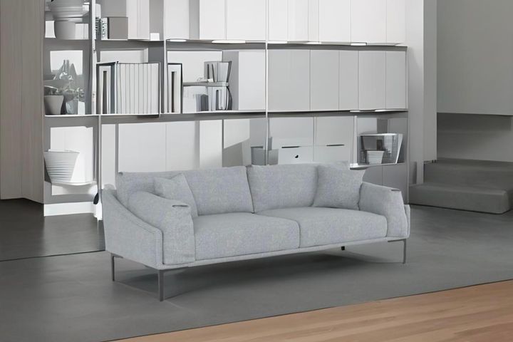Leo Three Seater Sofa, Melange Grey