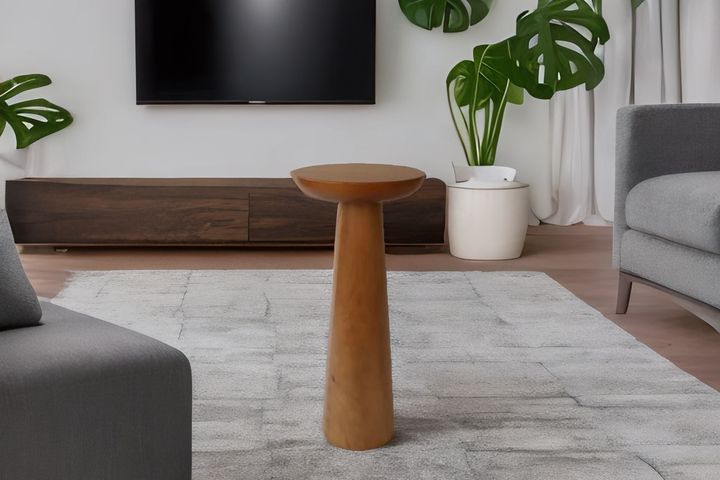 Tucas Home Mushroom Bijzettafel, 70 cm, Walnoot