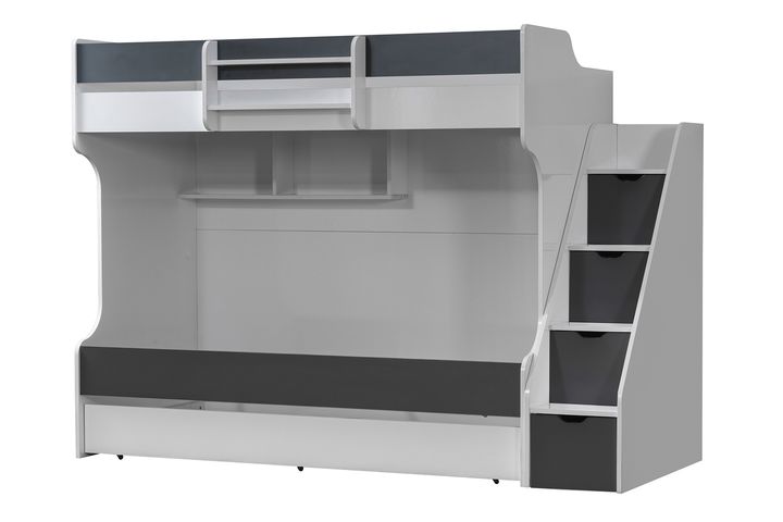 Scotia Stapelbed met Onderbed, 90x190 cm, Antraciet