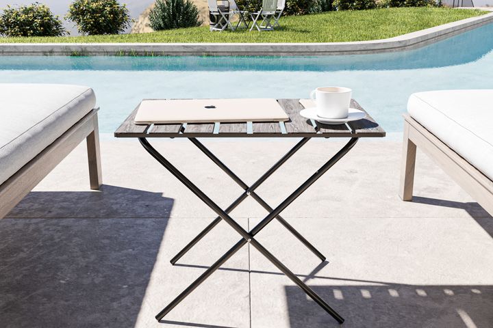 Bino Opklapbare Tuintafel, Rookgrijs