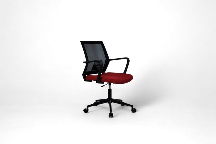 Mesh Bureaustoel met Metalen Poten, Rood