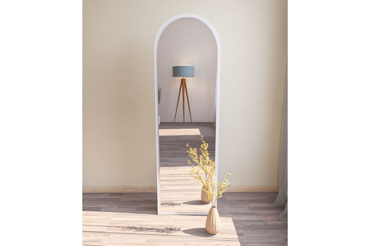 Mone Ovale Staande Spiegel, 160x50 cm, Wit
