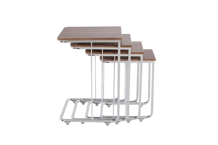 Vegas Zettafels met Metalen Poten, Walnoot