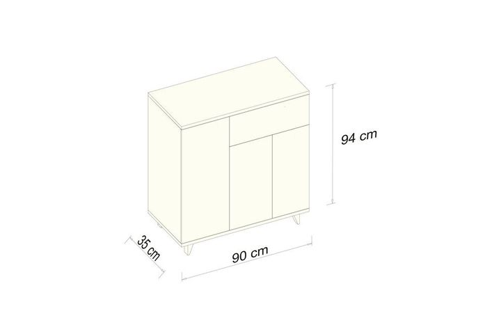 Paris Schoenenkast, 3 Hoezen, Wit