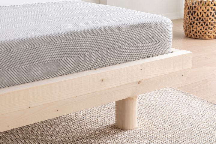 Luna Hendrick Houten Bedframe, 150x200 cm, Natuurlijke Kleur
