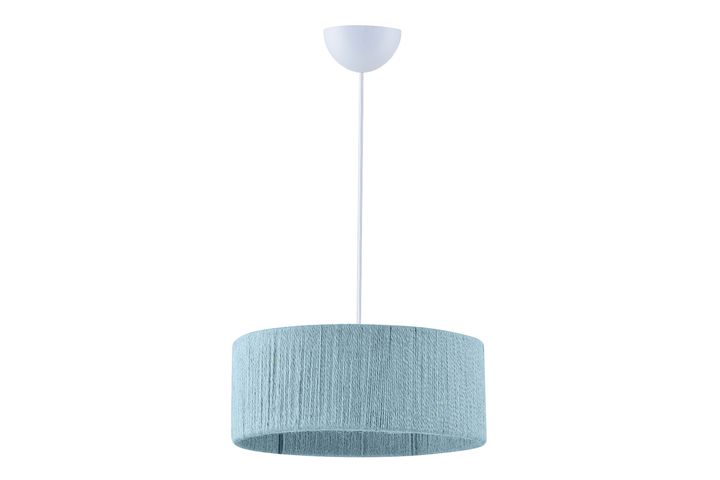 BELVET ライトブルー EVLİGHT HASIR İPLİ SİLİNDİR BOHEM AVİZE, TURKUAZ MAVİ