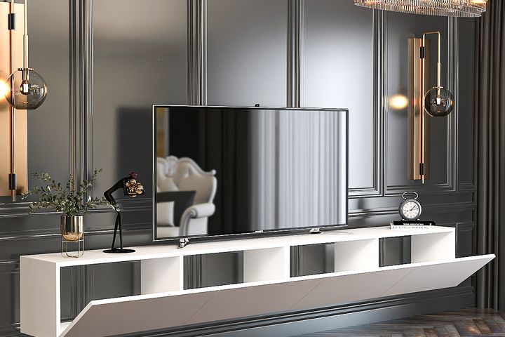 Givayo Milan TV Unit, 240 cm, White