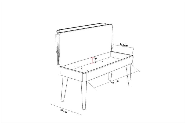 Vina Opbergbank Gestoffeerd, Pijnboom en Antraciet