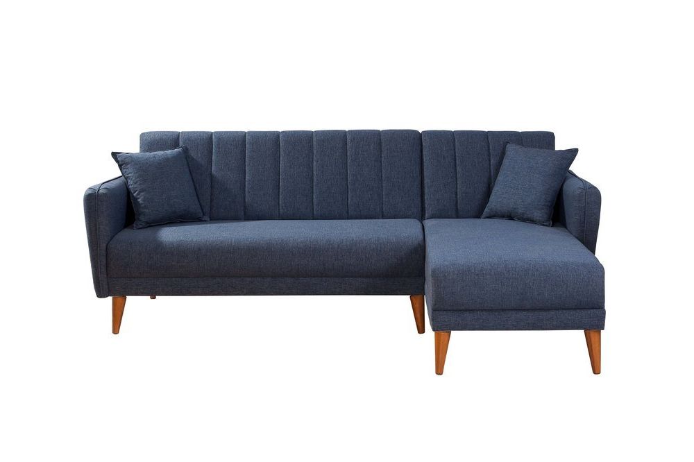 Aqua Corner Sofa Bed, Navy Blue (Right) Vivense London
