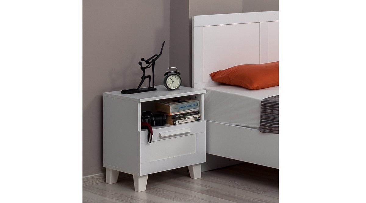 Victoria Bedside Table, White Vivense London