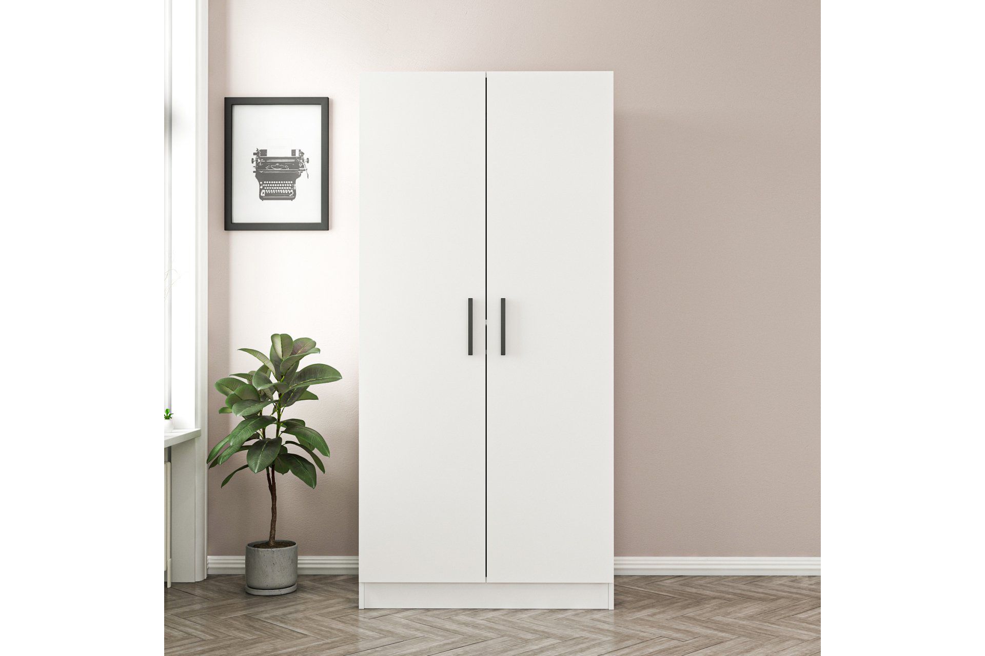 Medway Tideway 2 Door Wardrobe, White | Vivense London