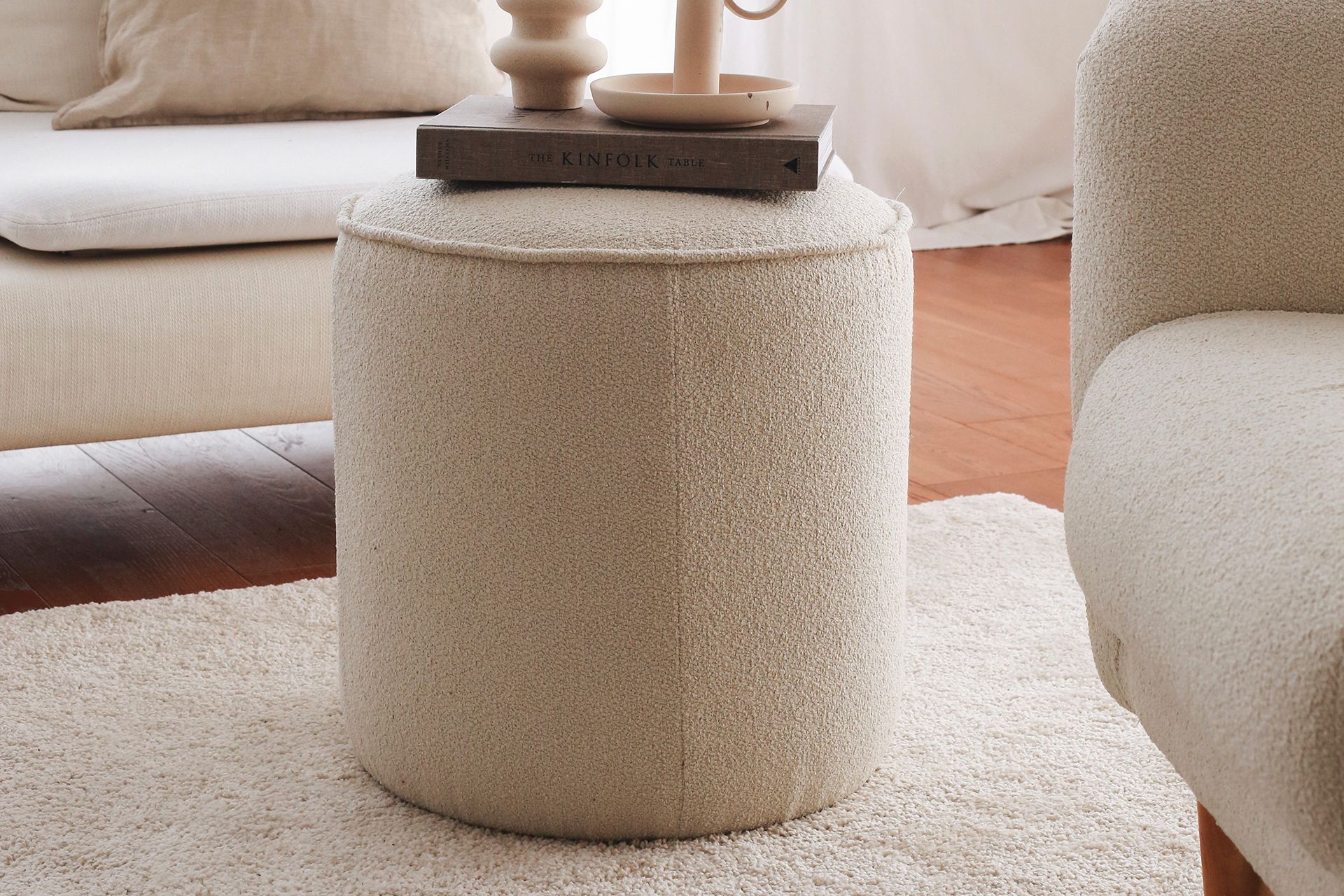 Teddy Footstool, White | Vivense London