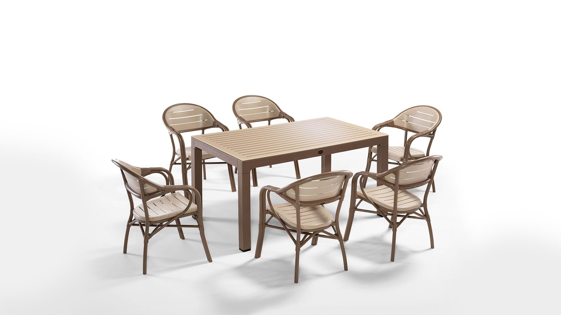 Bamboo Garden Furniture Set, Beige Vivense London