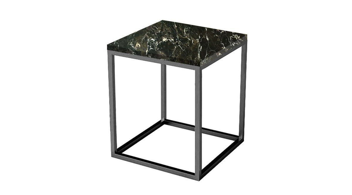Esta Marble Side Table, Black Marble & Black Vivense London