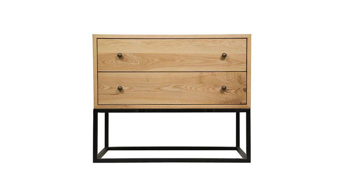 Idaho Wood Bedside Table, Light Wood Vivense London