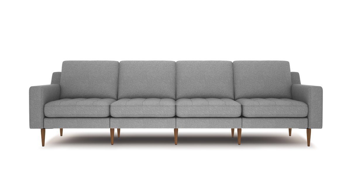 Normod 4-Sitzer Sofa mit Holzbeinen aus Nussbaum - Grau | Vivense