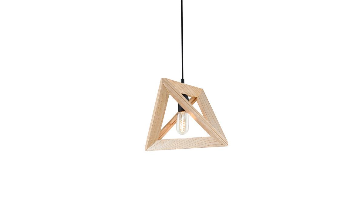 Triangle Wooden Pendant Light, Natural
