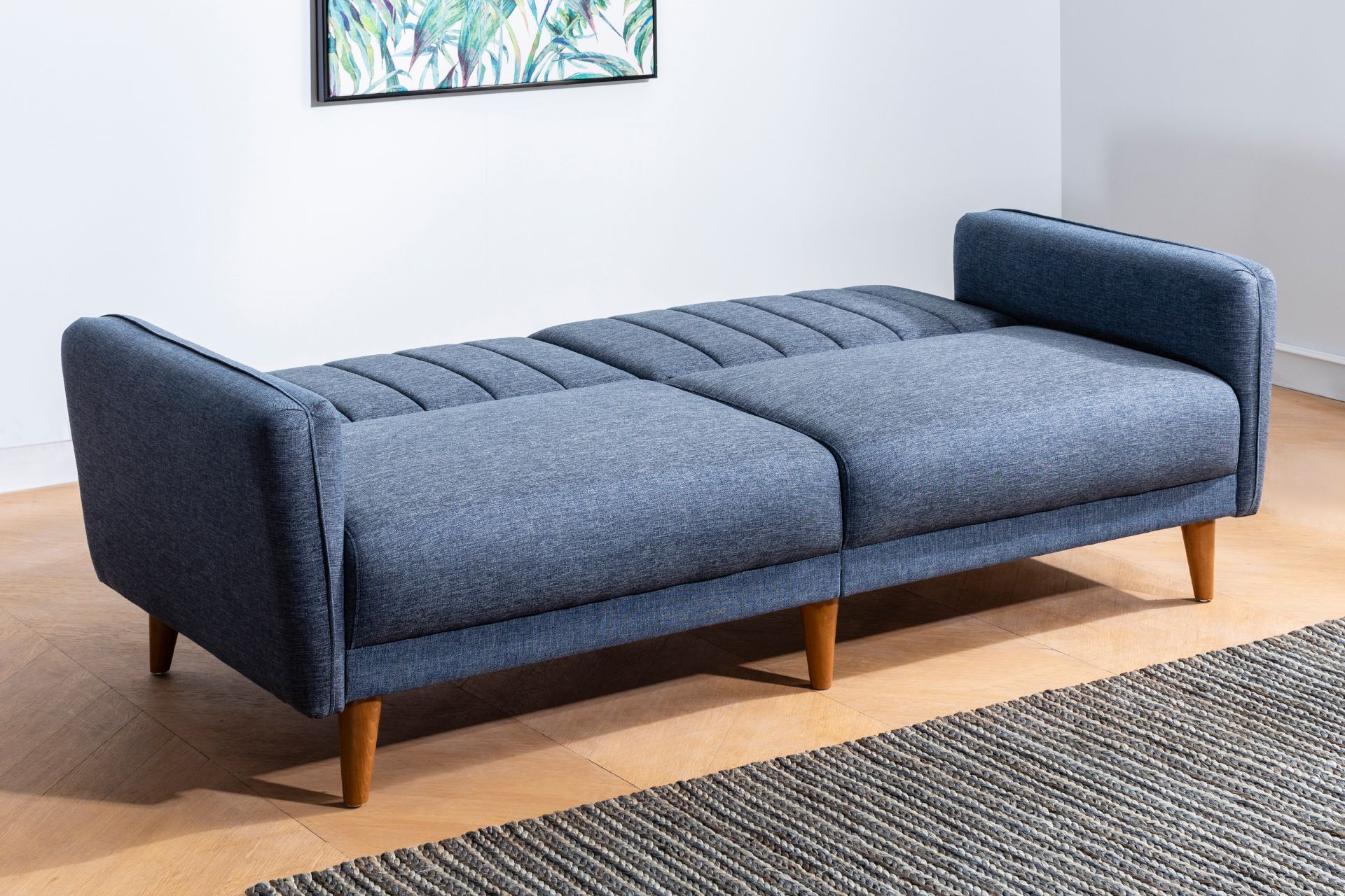 Aqua Three Seater Sofa Bed, Navy Blue Vivense London