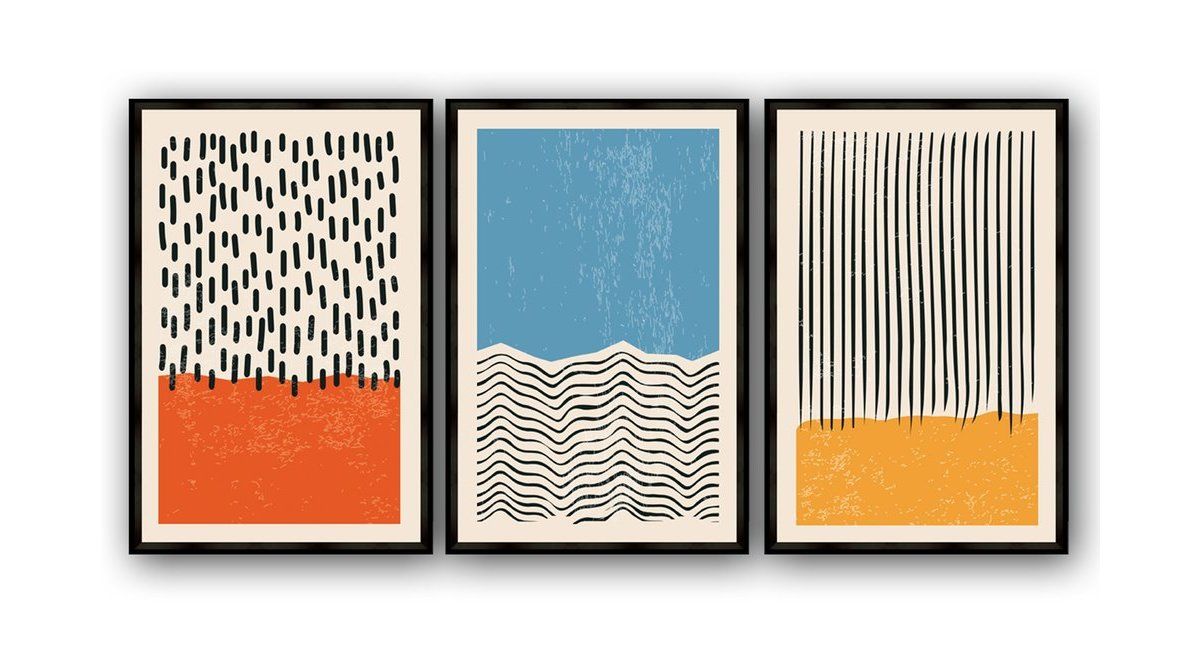 Bright Day Art Print with Frame, Triptych